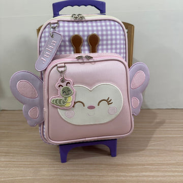 Mochila Escolar Borboleta Xadrez